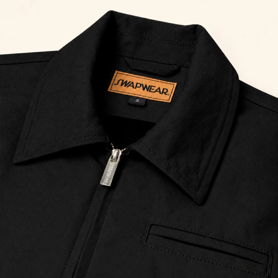 Nightfall Workwear Jacket: canvas, collar and front zip detail