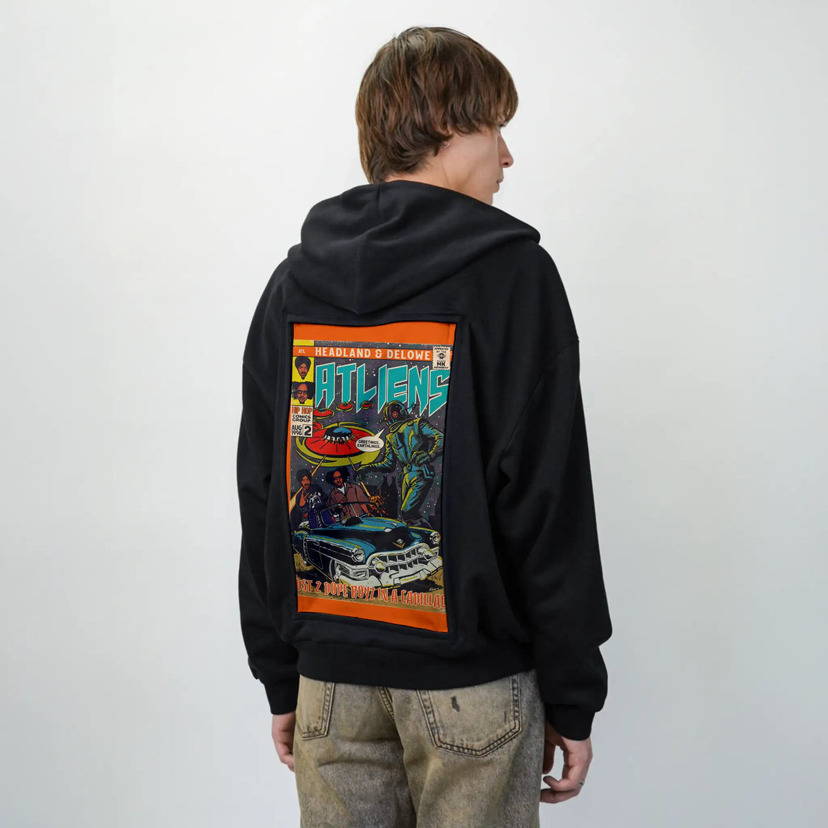 2dopeboyz patch on male essential zip hoodie in after hours