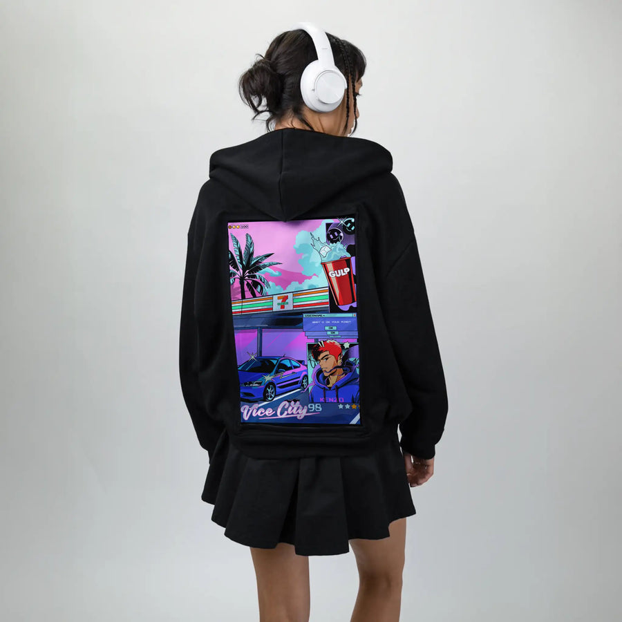 711night patch on female essential zip hoodie in after hours