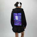 90spc patch on female essential zip hoodie in after hours