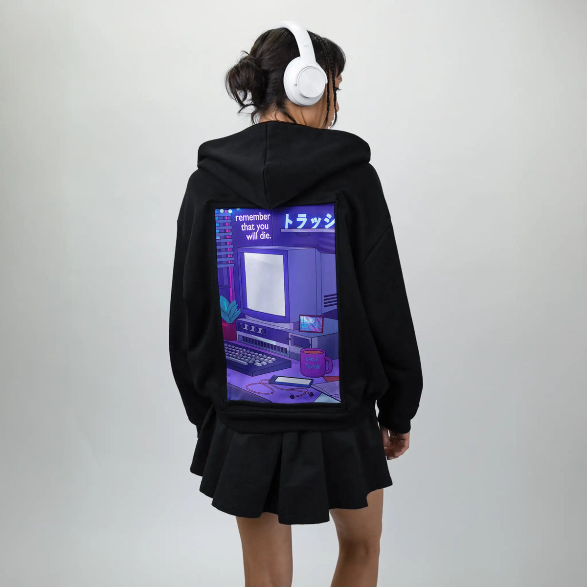 90spc patch on female essential zip hoodie in after hours