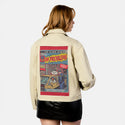 99problems patch on female atelier canvas jacket in tan