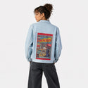 99problems patch on female og denim jacket in oceanside