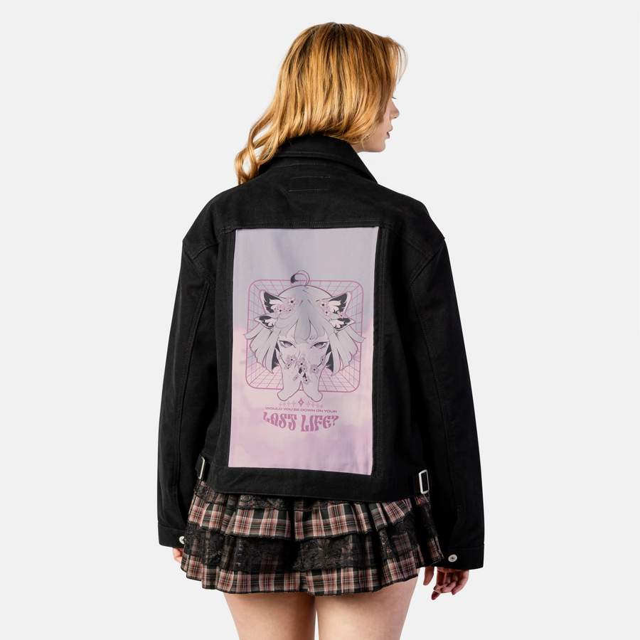 9lives patch on female atelier canvas jacket in nightfall