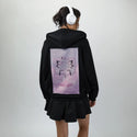 9lives patch on female essential zip hoodie in after hours