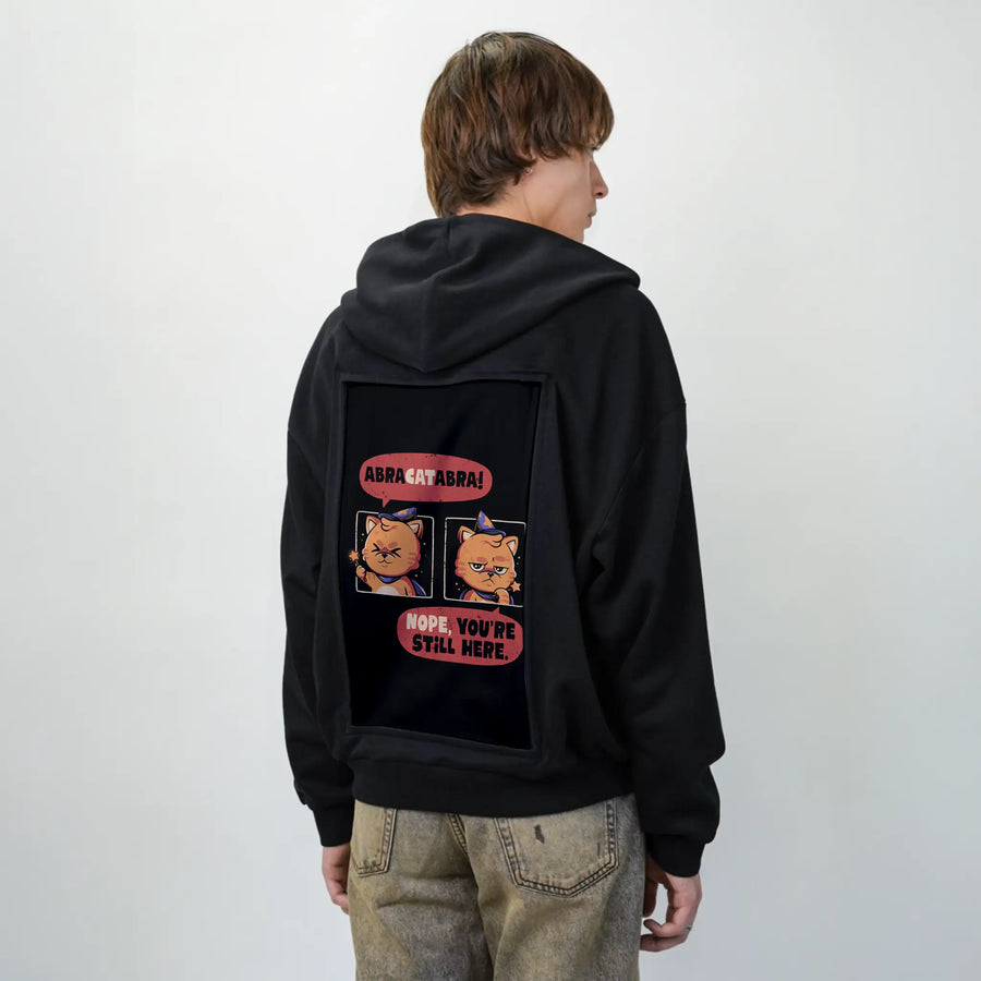 abracatabra patch on male essential zip hoodie in after hours