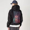 absolution patch on male retro cord hoodie in onyx