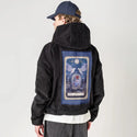 aceofwands patch on male retro cord hoodie in onyx