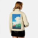 afternoon patch on female atelier canvas jacket in tan
