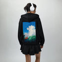 afternoon patch on female essential zip hoodie in after hours