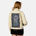 aheroesjourney patch on female atelier canvas jacket in tan