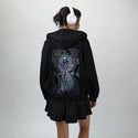 aheroesjourney patch on female essential zip hoodie in after hours