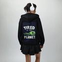 alienfeels patch on female essential zip hoodie in after hours