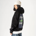 alienfeels patch on female retro cord hoodie in onyx
