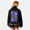 alleycat patch on female atelier canvas jacket in nightfall