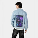 alleycat patch on male og denim jacket in oceanside