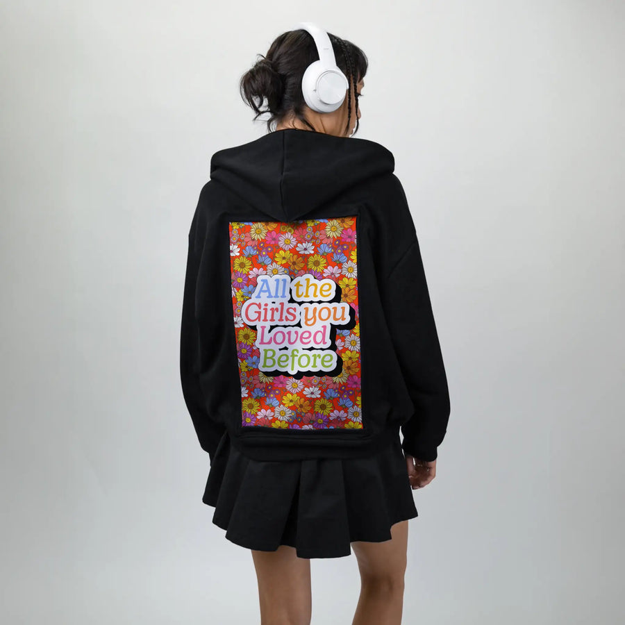 allthegirls patch on female essential zip hoodie in after hours