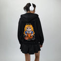 alltrickyhere patch on female essential zip hoodie in after hours