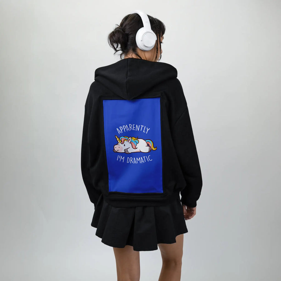 apparentlydramatic patch on female essential zip hoodie in after hours