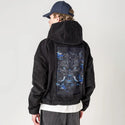 aquafuwolf patch on male retro cord hoodie in onyx