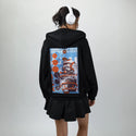 armor patch on female essential zip hoodie in after hours
