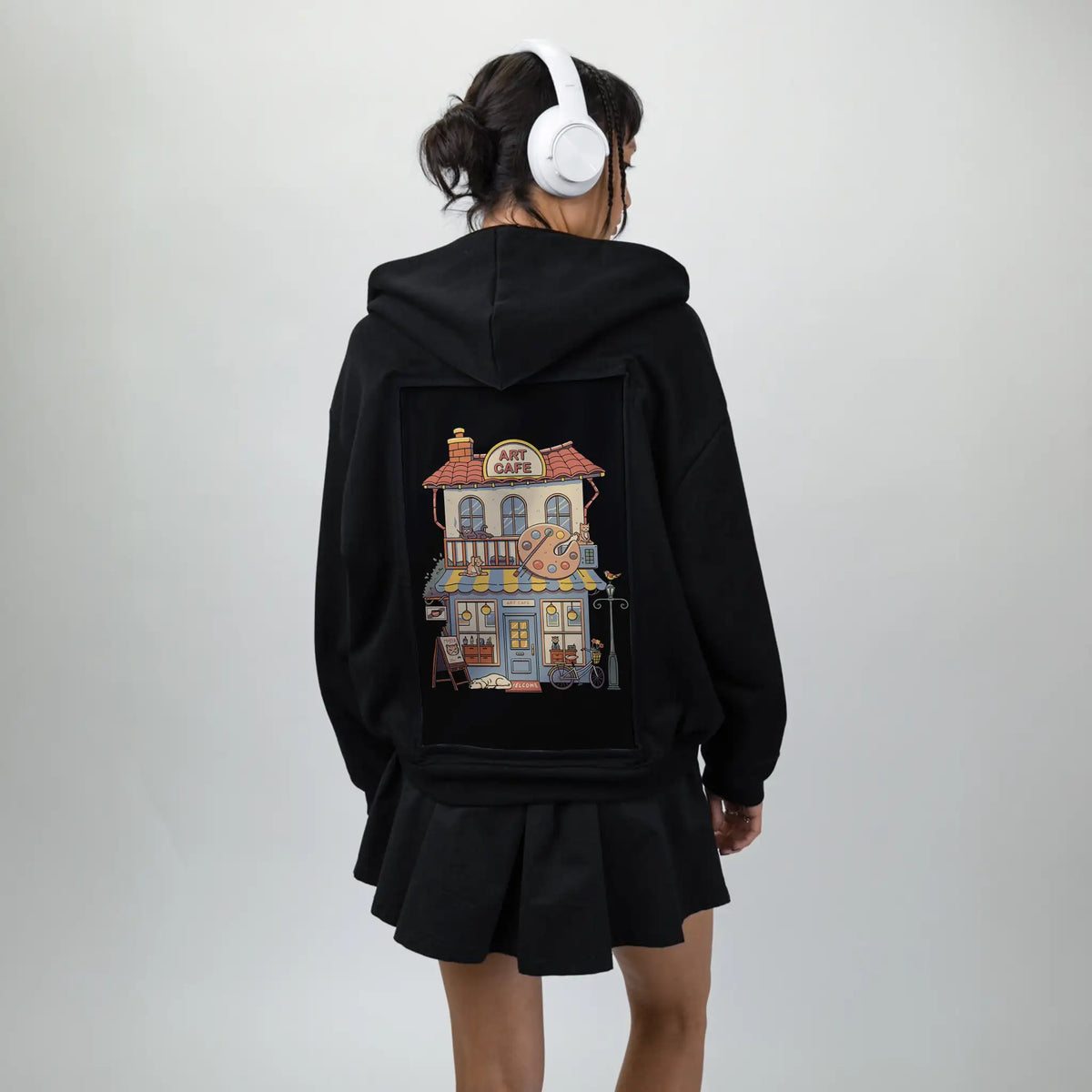 artcafejaponism patch on female essential zip hoodie in after hours