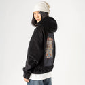 artcafejaponism patch on female retro cord hoodie in onyx