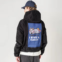 askmeifigiveadamn patch on male retro cord hoodie in onyx