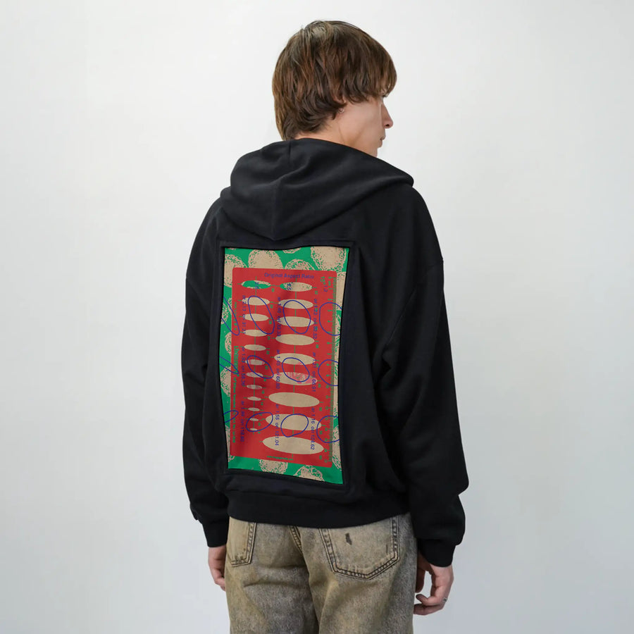 aspectratio patch on male essential zip hoodie in after hours