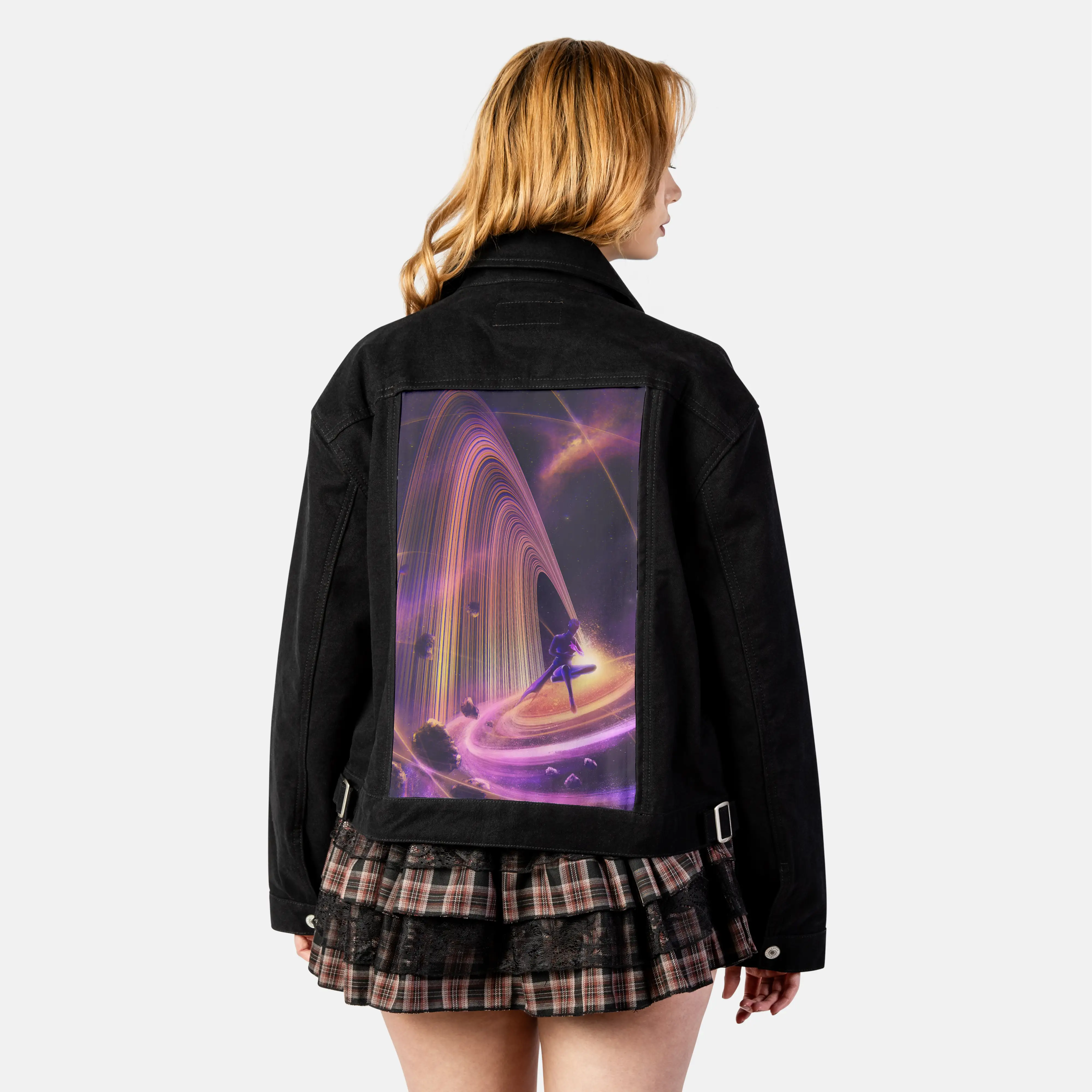 astra patch on female atelier canvas jacket in nightfall