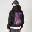 astra patch on male retro cord hoodie in onyx