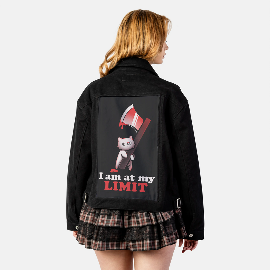 atmylimit patch on female atelier canvas jacket in nightfall
