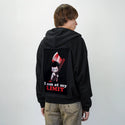 atmylimit patch on male essential zip hoodie in after hours