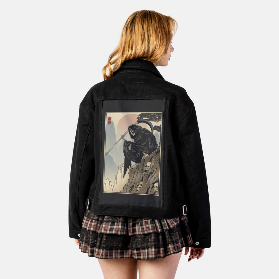 awaitingsouls patch on female atelier canvas jacket in nightfall