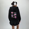 axolotllife patch on female essential zip hoodie in after hours