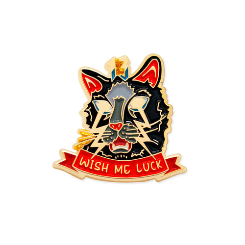 Black Cat Luck Pin