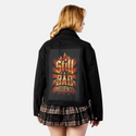 badinfluence patch on female atelier canvas jacket in nightfall
