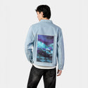 bathlambo patch on male og denim jacket in oceanside
