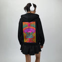 beautiful patch on female essential zip hoodie in after hours