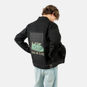 bedtime patch on male og denim jacket in raven
