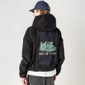 bedtime patch on male retro cord hoodie in onyx