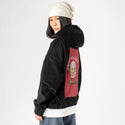 beeroclock patch on female retro cord hoodie in onyx