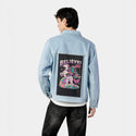 believethetruth patch on male og denim jacket in oceanside