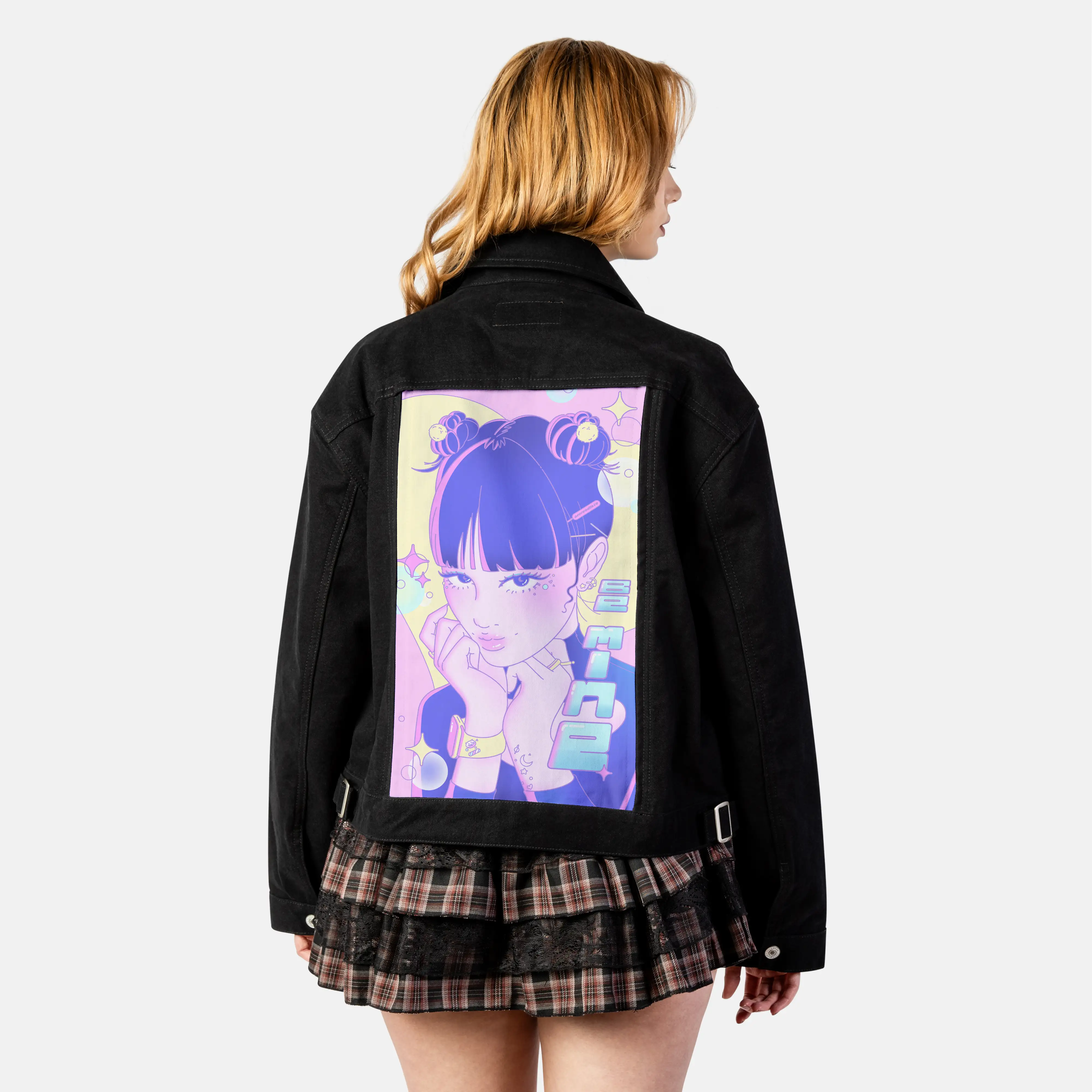 bemine patch on female atelier canvas jacket in nightfall