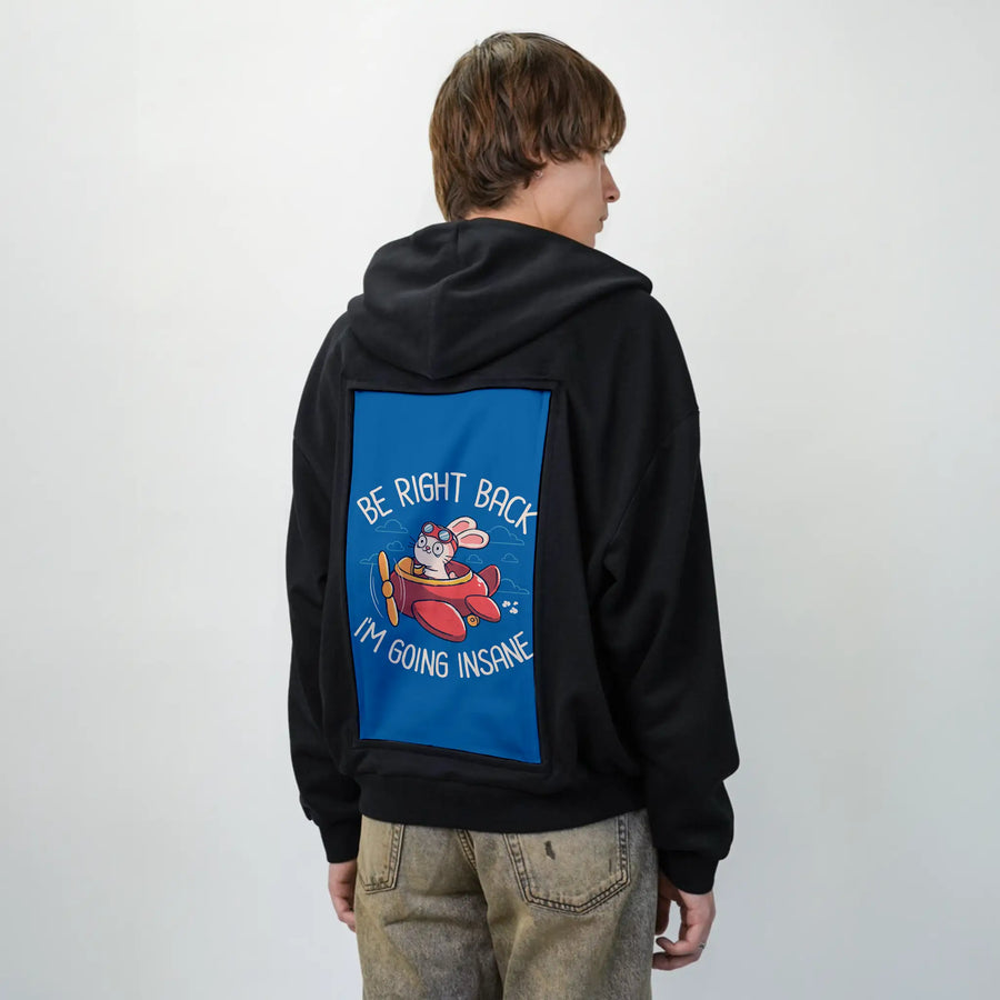 berightback patch on male essential zip hoodie in after hours