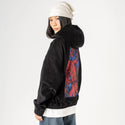 berrykraken patch on female retro cord hoodie in onyx