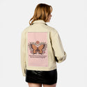 bestversionofmyself patch on female atelier canvas jacket in tan