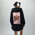 bestversionofmyself patch on female essential zip hoodie in after hours