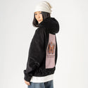 bestversionofmyself patch on female retro cord hoodie in onyx