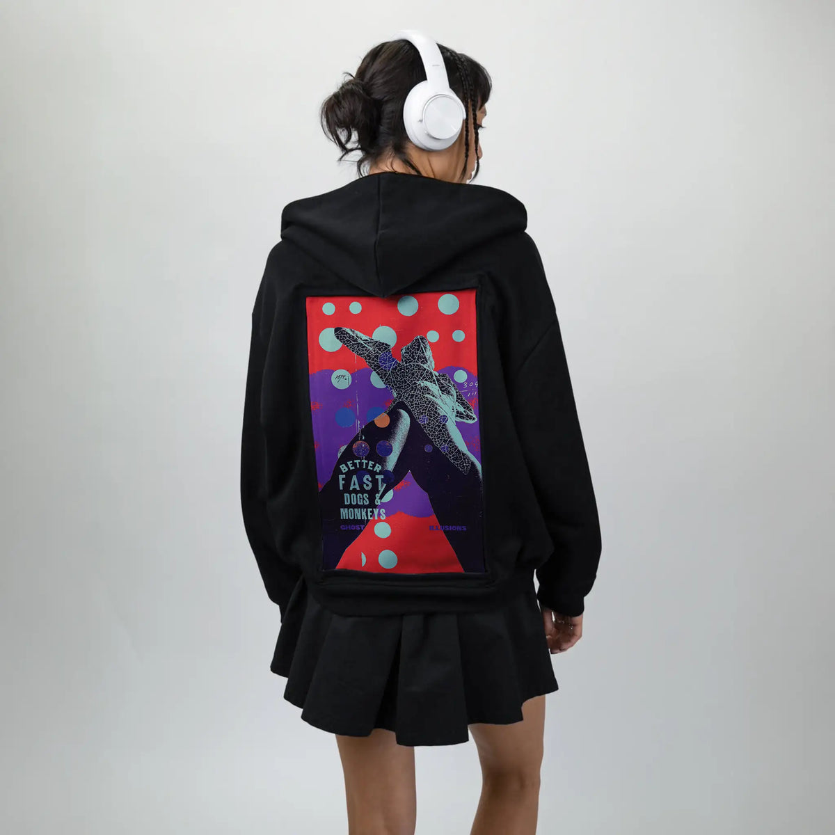 better patch on female essential zip hoodie in after hours